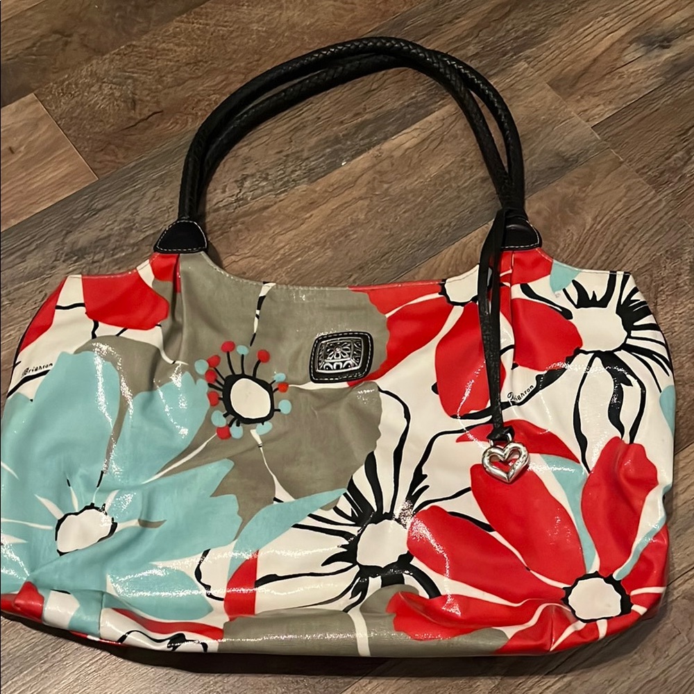 Brightons Floral Tote Bag with Black Handles